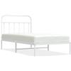 vidaXL Struttura letto con testiera in metallo bianco 100x190 cm