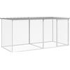 vidaXL Gabbia per polli con tetto Grigio chiaro 203x98x90 cm Acciaio zincato