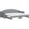 vidaXL Divano letto estraibile con materasso Grigio chiaro 80x200 cm Tessuto