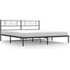 vidaXL Struttura letto con testiera in metallo nero 183x213 cm