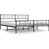 vidaXL Struttura letto con testiera e pediera in metallo nero 193x203 cm