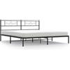vidaXL Struttura letto con testiera in metallo nero 193x203 cm