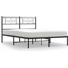 vidaXL Struttura letto con testiera in metallo nero 140x190 cm