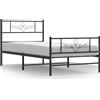 vidaXL Struttura letto con testiera e pediera in metallo nero 90x190 cm