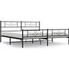 vidaXL Letto in metallo senza materasso con pediera nero 180x200 cm