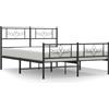 vidaXL Letto in metallo senza materasso con pediera nero 160x200 cm