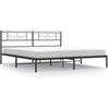 vidaXL Struttura letto con testiera in metallo nero 180x200 cm