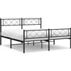 vidaXL Struttura letto con testiera e pediera in metallo nero 140x200 cm
