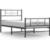 vidaXL Struttura letto con testiera e pediera in metallo nero 75x190 cm