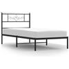 vidaXL Struttura letto con testiera in metallo nero 100x190 cm