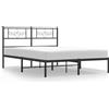 vidaXL Struttura letto con testiera in metallo nero 120x190 cm