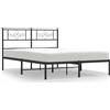 vidaXL Struttura letto con testiera in metallo nero 120x200 cm