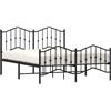 vidaXL Struttura letto con testiera e pediera in metallo nero 150x200 cm
