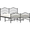 vidaXL Struttura letto con testiera e pediera in metallo nero 135x190 cm