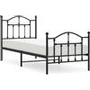 vidaXL Struttura letto con testiera e pediera in metallo nero 80x200 cm