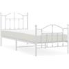 vidaXL Struttura letto con testiera e pediera in metallo bianco 90x200 cm