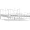 vidaXL Struttura letto con testiera e pediera in metallo bianco 193x203 cm