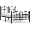 vidaXL Struttura letto con testiera e pediera in metallo nero 120x190 cm