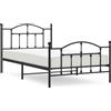 vidaXL Struttura letto con testiera e pediera in metallo nero 107x203 cm
