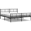 vidaXL Struttura letto con testiera e pediera in metallo nero 183x213 cm