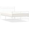 vidaXL Struttura letto con testiera e pediera in metallo bianco 100x200 cm