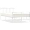 vidaXL Struttura letto con testiera e pediera in metallo bianco 107x203 cm