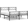 vidaXL Struttura letto con testiera e pediera in metallo nero 120x190 cm