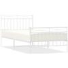 vidaXL Struttura letto con testiera e pediera in metallo bianco 100x190 cm