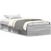 vidaXL Struttura letto Sonoma grigio 90x200 cm