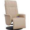 vidaXL Sedia per massaggi con poggiapiedi in Pelle finta marrone cappuccino