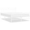 vidaXL Struttura letto con testiera e pediera in metallo bianco 135x190 cm
