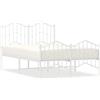 vidaXL Struttura letto con testiera e pediera in metallo bianco 120x190 cm