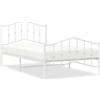 vidaXL Struttura letto con testiera e pediera in metallo bianco 100x200 cm