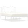 vidaXL Struttura letto con testiera in metallo bianco 120x190 cm