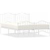 vidaXL Struttura letto con testiera e pediera in metallo bianco 135x190 cm