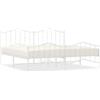 vidaXL Struttura letto con testiera e pediera in metallo bianco 193x203 cm