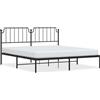vidaXL Struttura letto con testiera in metallo nero 183x213 cm