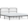 vidaXL Struttura letto con testiera in metallo nero 193x203 cm