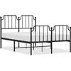 vidaXL Struttura letto con testiera e pediera in metallo nero 120x200 cm