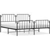 vidaXL Struttura letto con testiera e pediera in metallo nero 193x203 cm