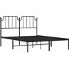 vidaXL Struttura letto con testiera in metallo nero 150x200 cm