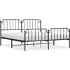 vidaXL Struttura letto con testiera e pediera in metallo nero 183x213 cm