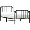 vidaXL Struttura letto con testiera e pediera in metallo nero 100x200 cm