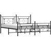 vidaXL Struttura letto con testiera e pediera in metallo nero 183x213 cm