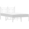 vidaXL Struttura letto con testiera in metallo bianco 120x200 cm