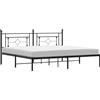 vidaXL Struttura letto con testiera in metallo nero 200x200 cm