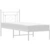 vidaXL Struttura letto con testiera in metallo bianco 80x200 cm