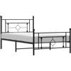 vidaXL Struttura letto con testiera e pediera in metallo nero 107x203 cm