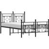 vidaXL Struttura letto con testiera e pediera in metallo nero 120x190 cm