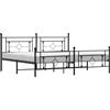 vidaXL Struttura letto con testiera e pediera in metallo nero 193x203 cm